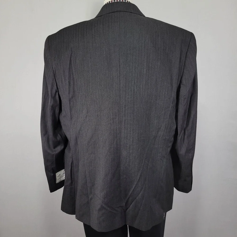 JOS‎ A BANK Signature Men's Sport Coat Blazer Two Button Gray Herringbone 48R